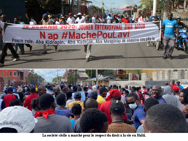 La société civile a marché pour le respect du droit à la vie en Haïti